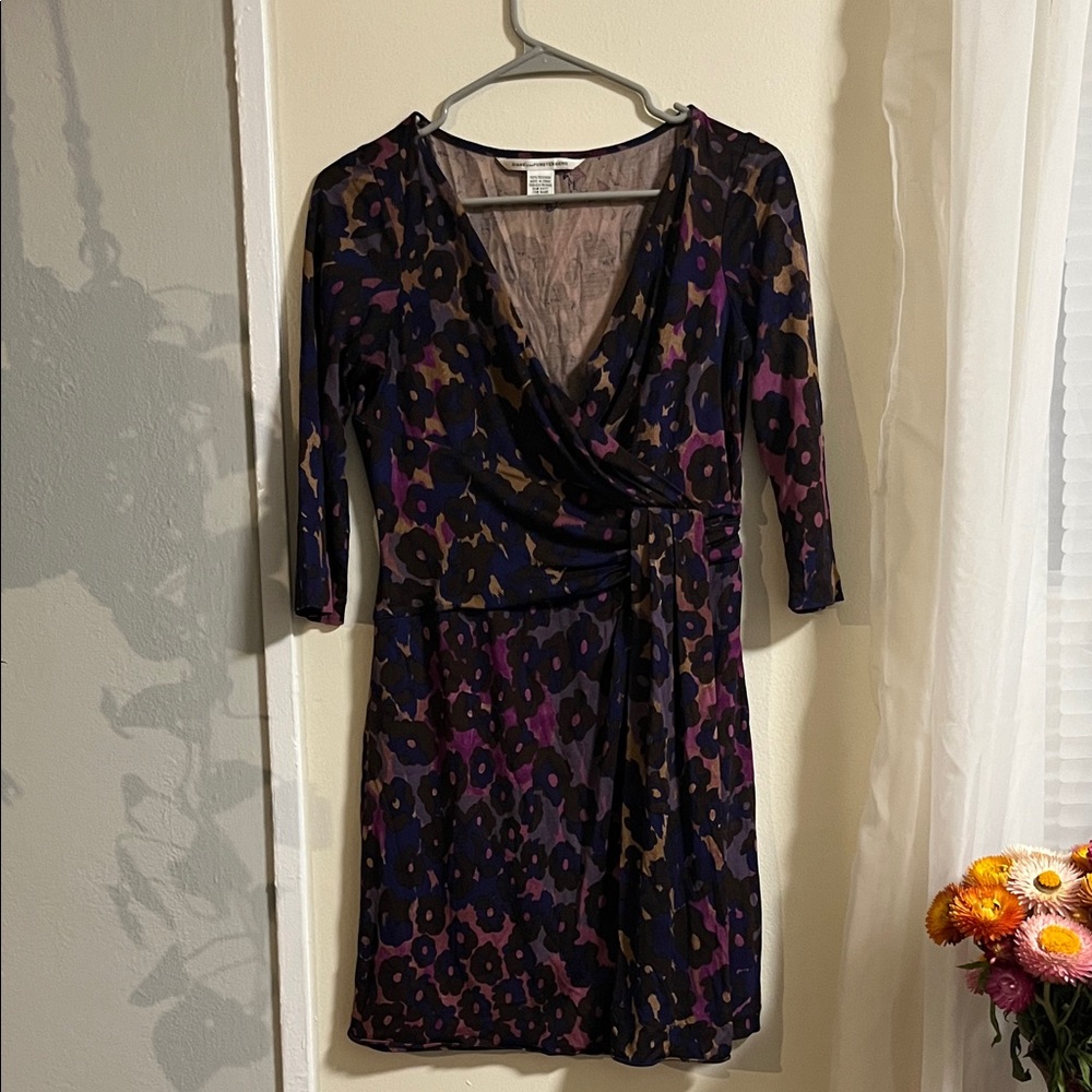 Diane Von Furstenberg Multicolor Floral Wrap Dress